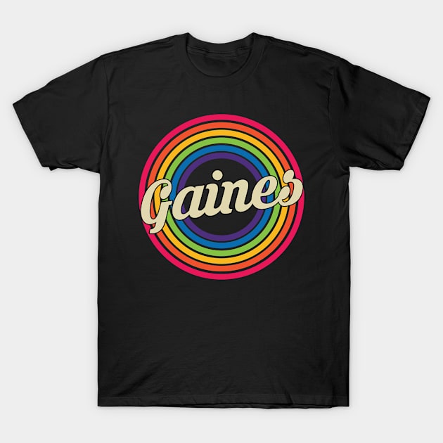 Gaines - Retro Rainbow Style T-Shirt by MaydenArt